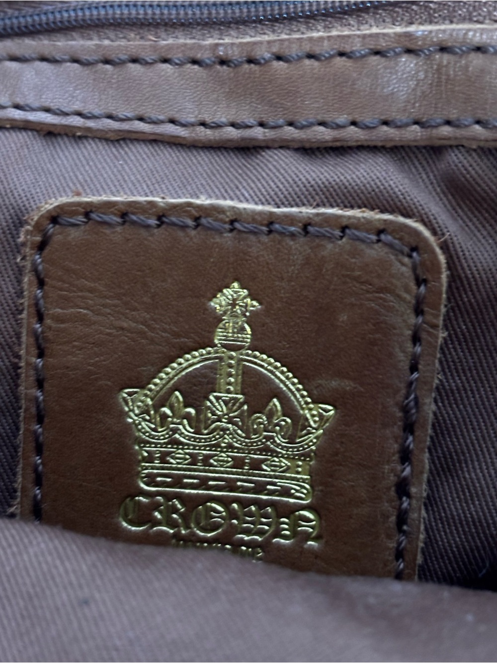 Crown Vintage brown Classic Tan Leather Shoulder Bag - Timeless Everyday Style - Picture 6 of 9